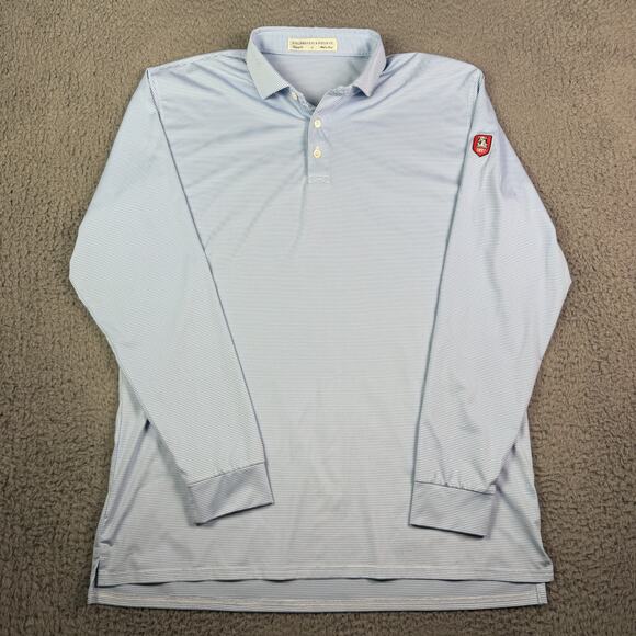 Holderness & Bourne Polo Shirt Mens L Blue White Burke Golf Huntingdon Valley - Picture 2 of 10